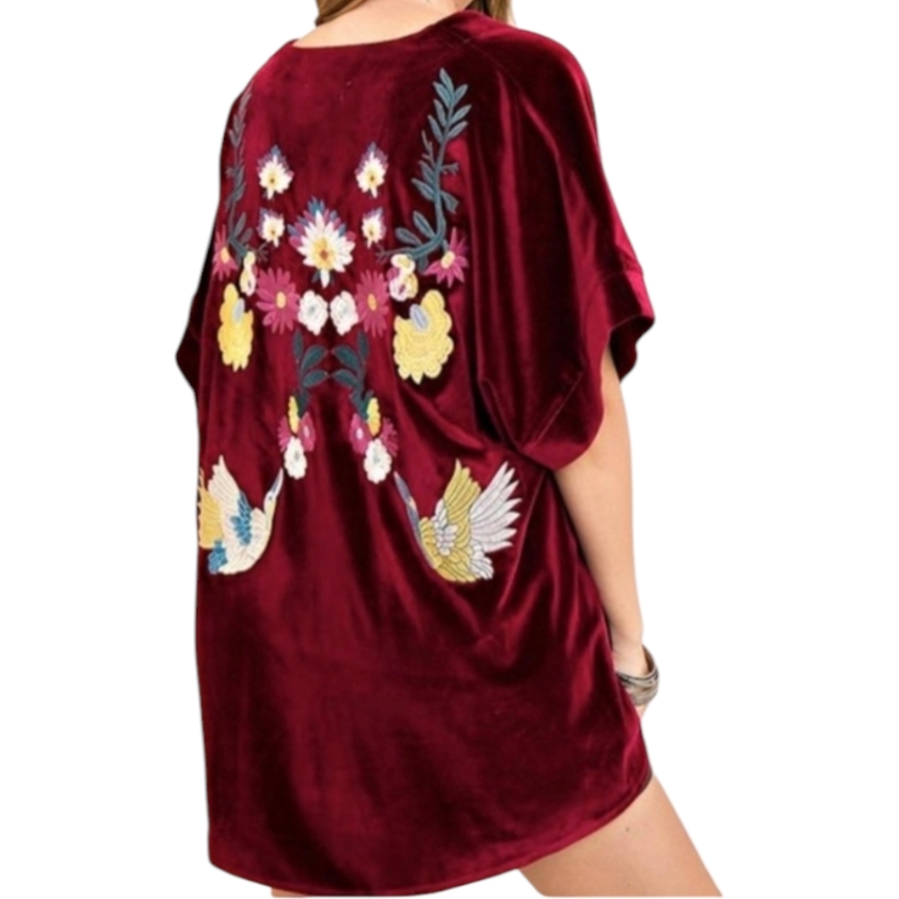 Entro Velvet Embroidered Kimono small